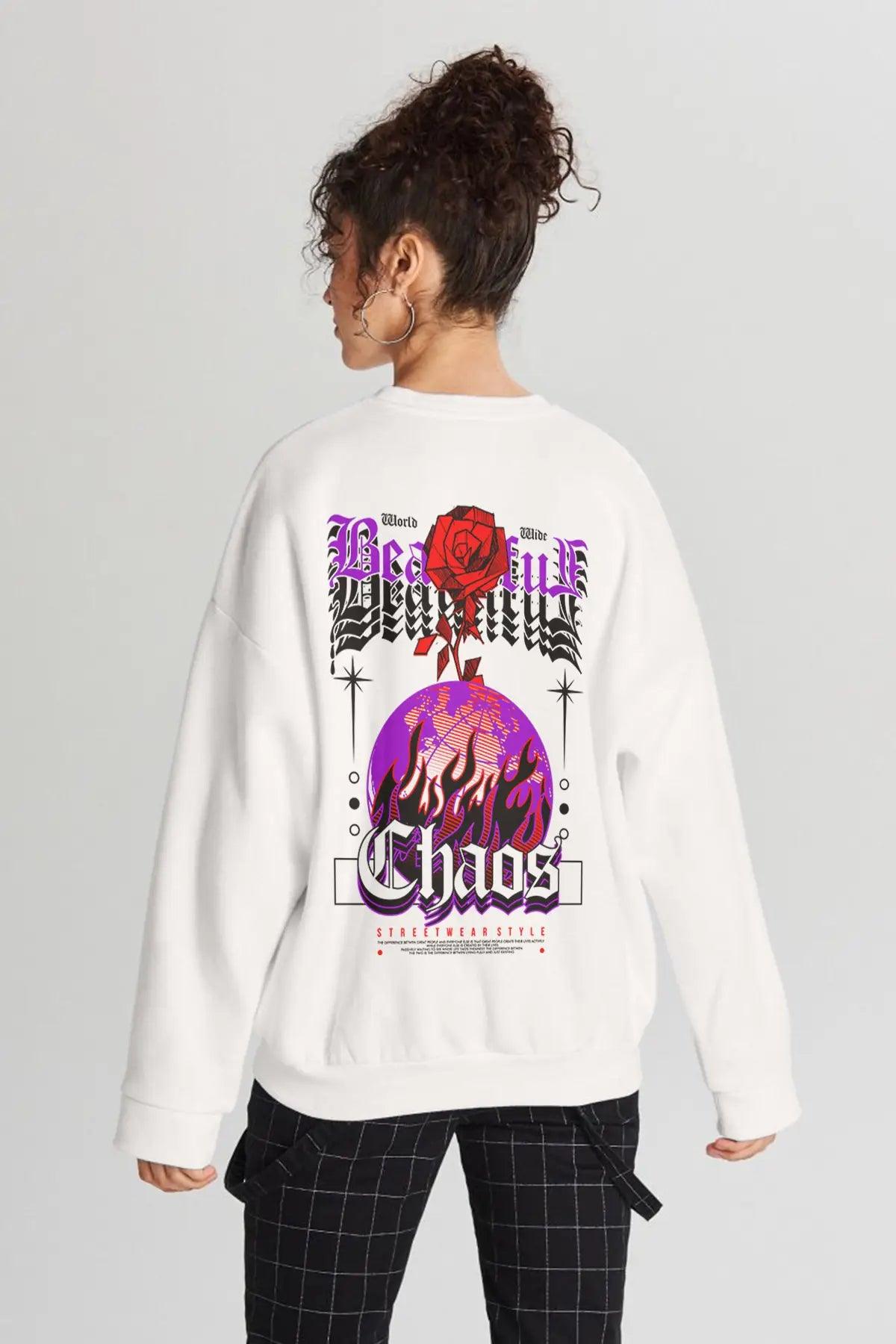 Chaotic Oversize Woman Sweatshirt