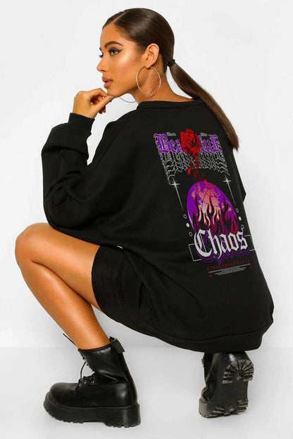 Chaotic Oversize Woman Sweatshirt